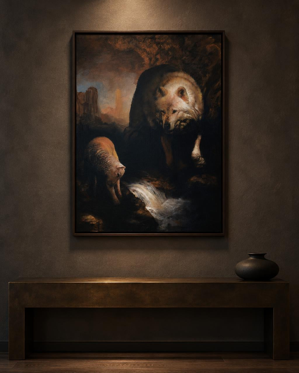 Hervé Bonsard - Le Loup et l'Agneau (2021) in-room collector visual