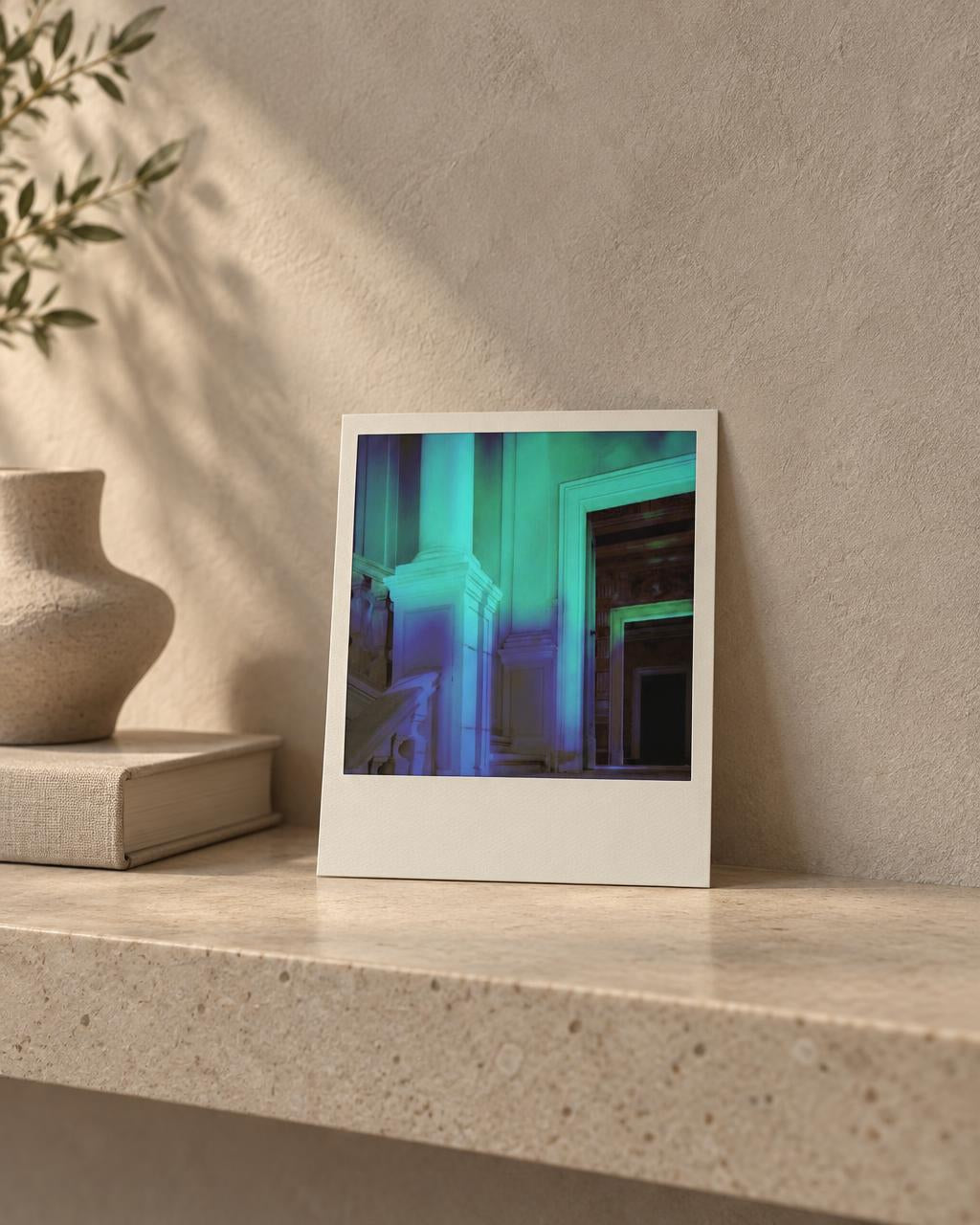 Instant #13 compact 18x20 cm hand-colored Polaroid by Gareth Lloyd in collector interior