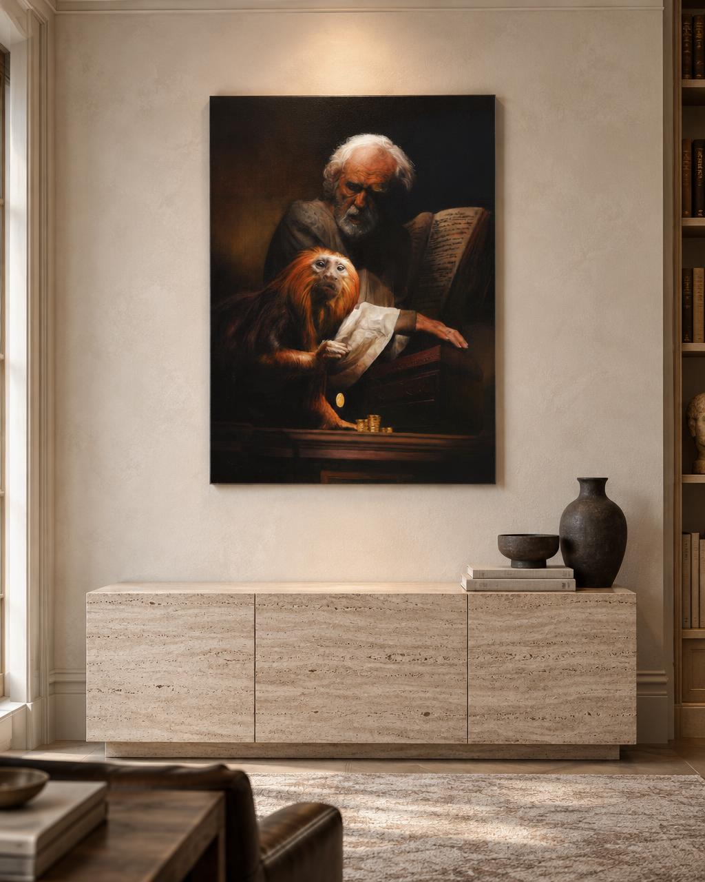 Hervé Bonsard - LE THESAURISEUR ET LE SINGE (2021) in-room collector visual