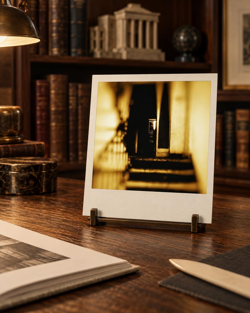 Instant #23 compact 18x20 cm hand-colored Polaroid by Gareth Lloyd in collector interior