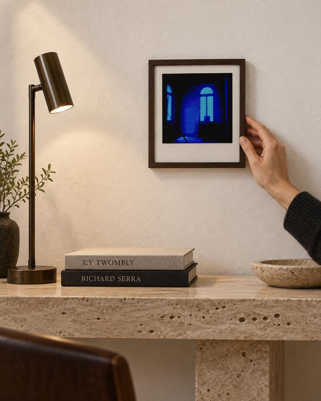 Instant #27 18x20 cm hand-colored Polaroid photograph by Gareth Lloyd framed in collector residence | Leah Do Fine Art Consulting NYC